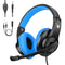 ShinePick Kids Over-Ear Gaming Headphones with Microphone and Volume Control for Kids Teens Online School (Blue)