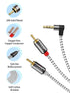 CableCreation 3.5mm to RCA Cable, 1.6FT/0.5M Angle 3.5mm Male to 2RCA Male Auxiliary Stereo Audio Y Splitter Gold-Plated