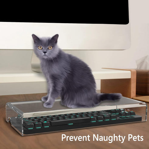 Geekria Tenkeyless TKL Keyboard Dust Cover, Clear Acrylic Keypads Cover for 80% Compact 87 Key Mechanical Gaming