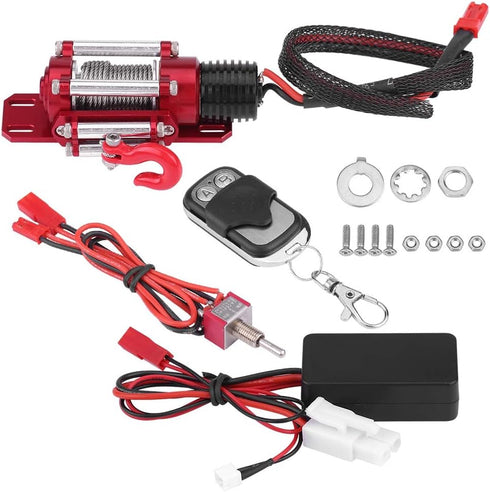 Woyisisi Winch, 1/10 Winch RC Car Scale RC Model Vehicle Crawler Car Accessory Metal with Remote Controller