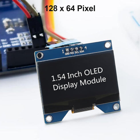 MELIFE 2pcs 1.54 Inch I2C 128x64 SSD1309 OLED IIC Display Module, Pixel Driver Self-Luminous OLED Screen Board