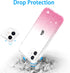 JJGoo iPhone 11 Case, Pink Gradient Clear Glitter Sparkle Shock Absorption Protective Slim Thin Cover