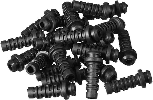 uxcell 25pcs 4mm Inner Dia PVC Strain Relief Cord Boot Protector for Power Tool Hose, Black