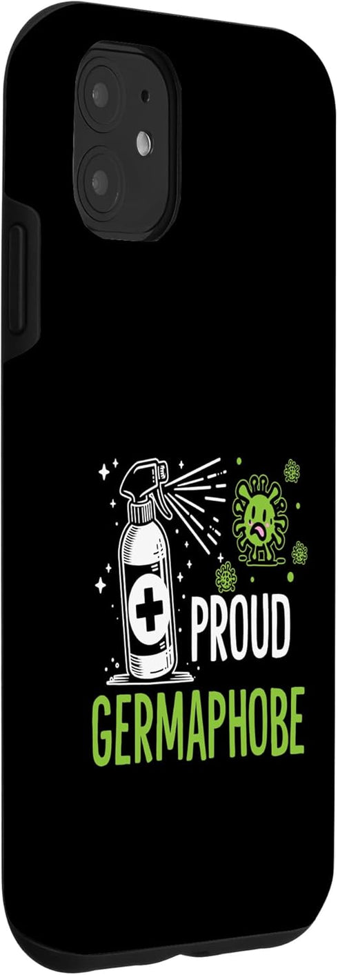 Funny Germ Nerd Spray Gift Idea 11 Proud Germaphobe Funny Disinfectant Lover Case for iPhone