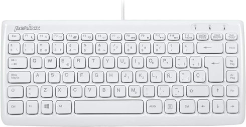 Perixx PERIBOARD-407W ES Mini Teclado USB, Chiclet Keys, QWERTY Español (White)