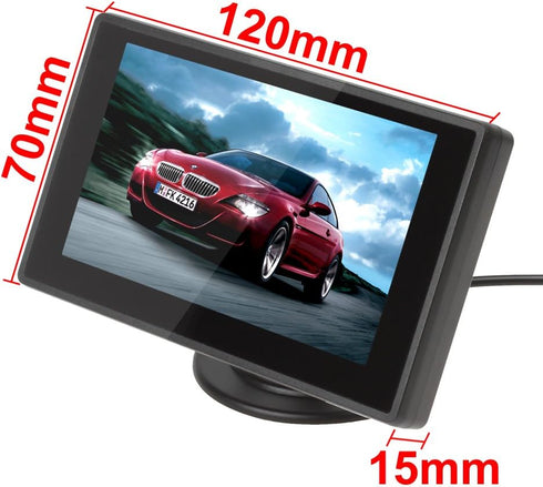 BW 4.3 inch TFT LCD Digital Car Rear View Monitor with 360 Swivel Stand for Backup Cameras
