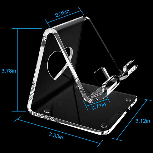 Crpich Acrylic Cell Phone Stand, Portable Phone Holder for Desk, Compatible with Phone 15 14 13 Pro Max Mini 12 11 Plus