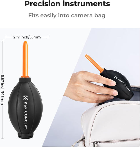 K&F Concept Lens Air Blower, Rubber Bulb Dust Blower Cleaner with Long Nozzle for Cell Phone, Tablet, Camera