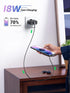 UGREEN USB to USB C Cable 90 Degree USB C Fast Charging Cord Compatible with iPhone 15/15 Plus/15 Pro/15 Pro Max/Samsung Galaxy S10/S10+/Pixel 7/6a/LG G8/G7/Pixel/Switch, etc. 10FT