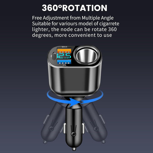 USB C Car Charger, Cigarette Lighter Dual USB Type C PD 30W & QC3.0 Fast Charger Adapter for iPhone 15 Pro Max Plus 14