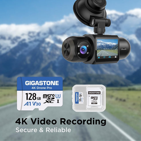 Gigastone 128GB 4K 4K U3 A1 V30, 100MB/s, Designed for Drone Micro SD Card, Drone Pro, MicroSDXC Memory Card