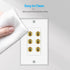 Banana Binding Post Two-Piece Coupler Inset Wall Plate for 4 Speakers, Standard Single Gang White
