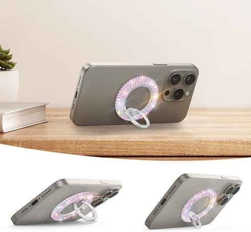 Erolagomat 16 15 14 13 12, Bling Magnetic Cell Phone Ring Holder Grip Glitter Sparkle Magnet Finger Phone Ring Grip