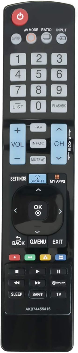 PERFASCIN AKB74455416 Replacement Remote Control Compatible with LG LED LCD TV Models 40LF6300, 65LF6300, and More
