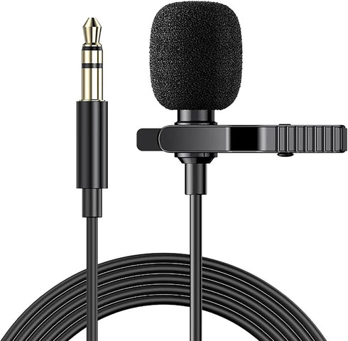NHOPEEW 3.5mm Car Microphone - Universal Portable 5ft Lavalier Clip Mic for Vehicle Head Unit Bluetooth Radio