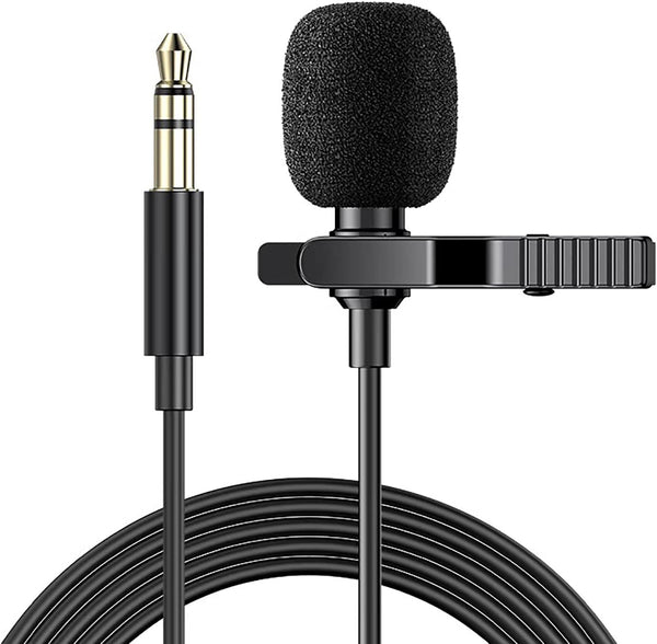 NHOPEEW 3.5mm Car Microphone - Universal Portable 5ft Lavalier Clip Mic for Vehicle Head Unit Bluetooth Radio