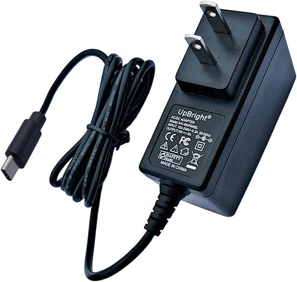 UpBright USB Type C 5V AC/DC Adapter for W-KING D10 70W Portable Bluetooth Speakers, 2A 5VDC Power Supply Cord