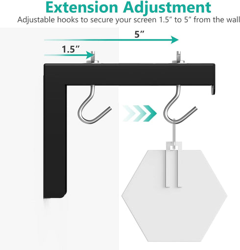 WALI Universal Projector Screen Ceiling Mount with Adjustable Extension Kit, Holds up to 66 lbs, Black