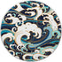 Japanese Art Ocean Getaway Wave Surfing Blue Geometric PopSockets Standard PopGrip