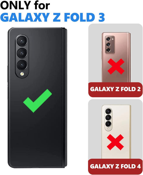 Vihibii for Samsung Galaxy Z Fold 3 Case - Hinge Protection, Credit Card Slot, Kickstand Design, Slide Camera Cover &