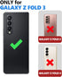 Vihibii for Samsung Galaxy Z Fold 3 Case - Hinge Protection, Credit Card Slot, Kickstand Design, Slide Camera Cover &
