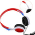 Stereo Headphones Wired, 1pc Red Foldable Earphones for Laptop, Head-Mounted Earmuffs for Boys Girls Travel