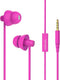 TM Super Mini Total Soft Silicon Earbuds Headphones with Mic for Cellphones, Pink