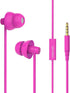 TM Super Mini Total Soft Silicon Earbuds Headphones with Mic for Cellphones, Pink