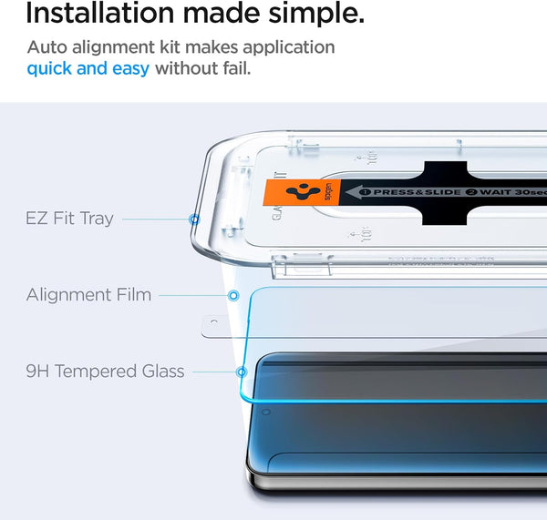 Spigen GlasTR EZ Fit Tempered Glass Screen Protector for Galaxy S24 - Case Friendly - 2 Pack