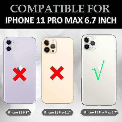 Bling Camera Lens Protector Case for iPhone 11 Pro Max, Cute Fashion Luxury Black Snake Pattern