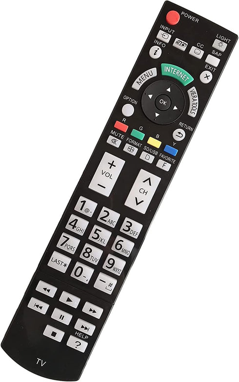 Replacement Remote Control N2QAYB000703 for Panasonic Viera TV Models TC-P50ST50, TC-L42ET5, TC-P55ST50, TC-P55VT50,