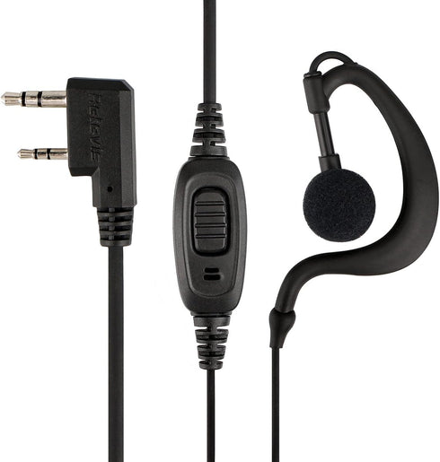 Retevis 2 Way Radio Earpiece, C-Type Earhook Headset with Mic, 2 Pin, Compatible with RT22, RT68, BAOFENG Walkie Talkies
