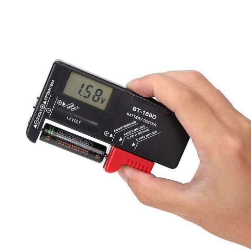 Battery Tester, Model BT-168D Checker for AAA C D 9V 1.5V Button Cell Batteries
