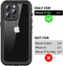 Waterproof Case for iPhone 13 Pro with Built-in Screen Protector, Shockproof Dustproof Full Body IP68 (Black/Clear)