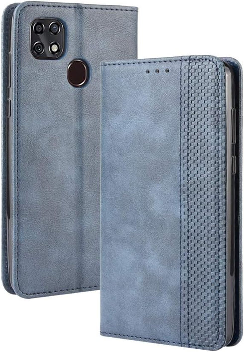 ZTE ZMax 10 / ZTE Z6250 Wallet Case - PU Leather Flip Book Style Folio Cover with Kickstand and Card Holder (Blue)