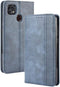ZTE ZMax 10 / ZTE Z6250 Wallet Case - PU Leather Flip Book Style Folio Cover with Kickstand and Card Holder (Blue)