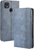 ZTE ZMax 10 / ZTE Z6250 Wallet Case - PU Leather Flip Book Style Folio Cover with Kickstand and Card Holder (Blue)