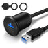 USB 3.0 Car Mount Flush Cable with LED Indicator, USB3.0 Male to Female Extension for Car Truck Boat Motorcycle