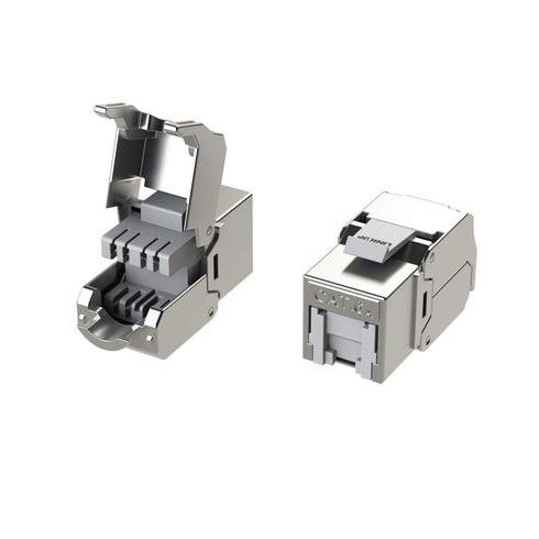 LINKUP RJ45 Connectors Cat6A, 2 Pack, Shielded Keystone Jack for Cat6A up to 22AWG Solid Bulk S/FTP Ethernet Cable