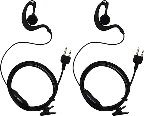 2Pcs G Shape Clip-Ear Walkie Talkie Headset Earpiece with Mic for Midland LXT118 GXT1000VP4 LXT500VP3