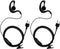2Pcs G Shape Clip-Ear Walkie Talkie Headset Earpiece with Mic for Midland LXT118 GXT1000VP4 LXT500VP3