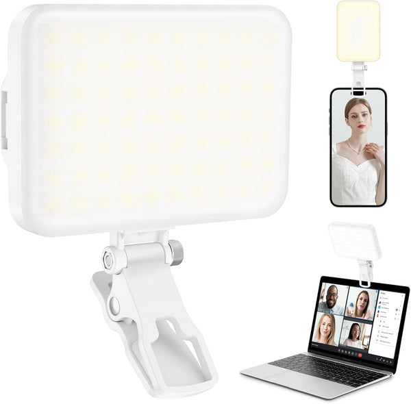ALTSON 60 LED Portable Selfie Light Video Conference Lighting with Clip & Camera