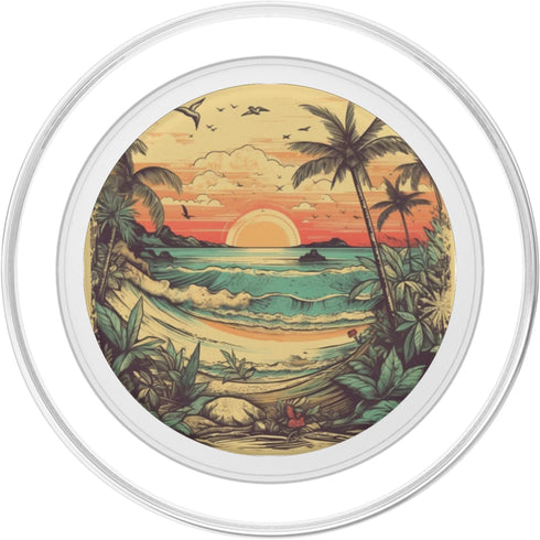 Tropical Beach Surfing Holidays Summer Palms Ocean Sun PopSockets PopGrip for MagSafe
