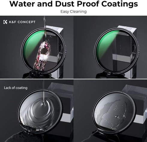 K&F Concept 49mm Variable ND Lens Filter ND8-ND128 (3-7 Stop), Waterproof VND Filter with Multi-Coatings
