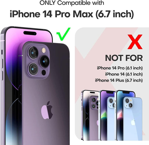 [5 in 1 for iPhone 14 Pro Max Case,with 2 Pack Screen Protector + 2 Pack Camera Lens Protector,Heavy-Duty Tough Rugged Lightweight Slim Shockproof Protective Case for Women,Cute White Leopard