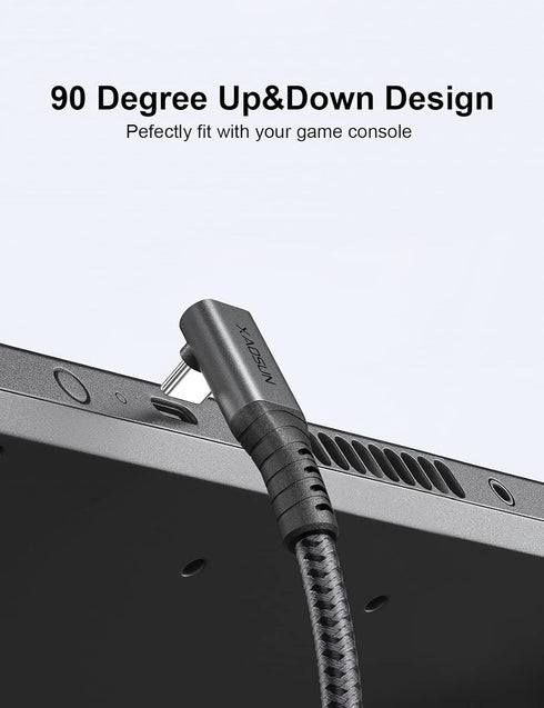 XAOSUN 240W USB4 Cable for Thunderbolt 4 Cable, Right Angle Thunderbolt 4 Cable 40Gbps Support 8K 4K Display 90 Degree Thunderbolt 4 Cable for ROG Ally, Steam Deck, Switch, eGPU, MacBook, Docks 3.3Ft