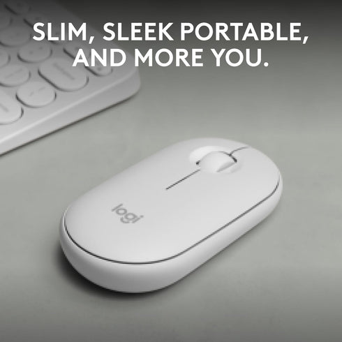 Logitech 2 M350s Pebble Mouse Slim Bluetooth Wireless Mouse, Portable, Lightweight, Customizable Button, Quiet Clicks