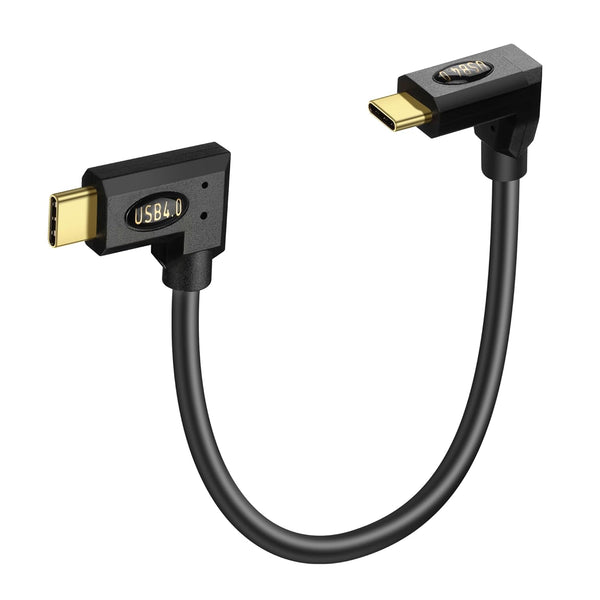 USB4 C Cable 90 Degree Right Angle USB C to USB C 240W USB4.0 Fast Charging Cable, 8K Video 40Gbps Data Transfer, 0.3m