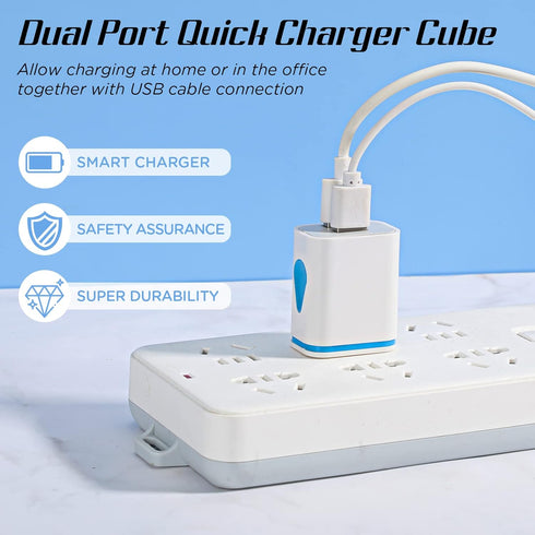 12 Pcs USB Wall Charger Adapter Plug Cube, 2.1A Fast Charging Block, Colorful Water Drop Style for Smartphones & Tablets