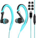 mucro Sport Headphones Wired, Over Ear in-Ear Earbuds, Headphones with Microphone for iPhone, Android Phone (Blue-TypeC)